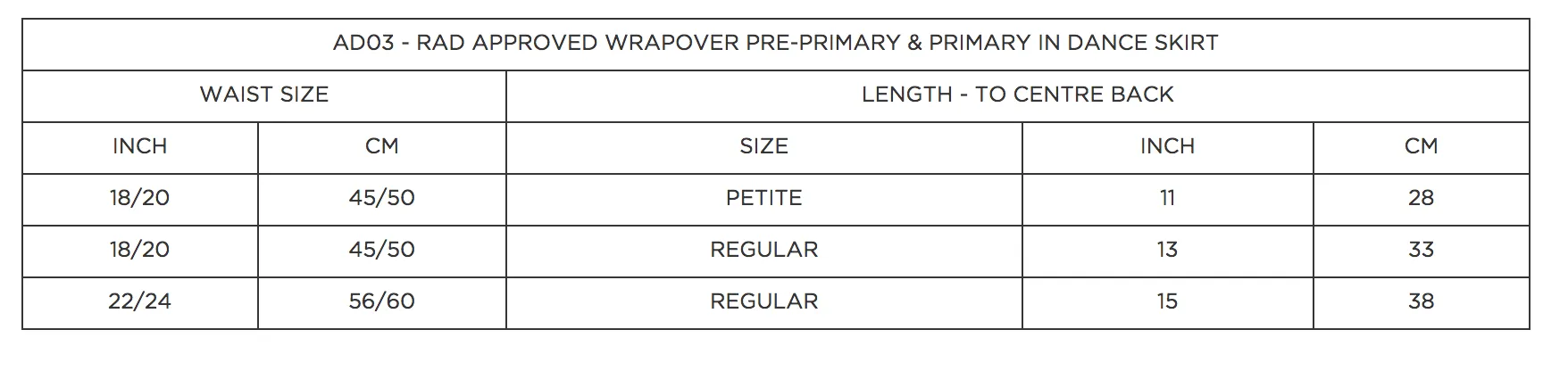 Little Ballerina RAD Approved Wrapover Pre-Primary & Primary in Dance Skirt